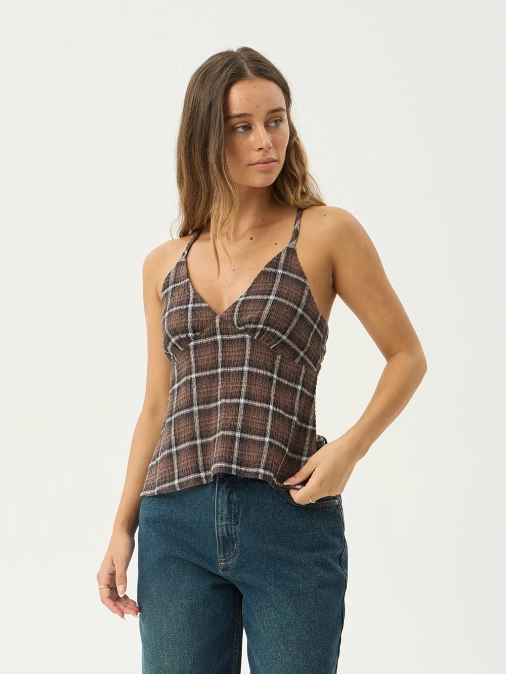 REVERIE - SEERSUCKER STRAPPY TOP